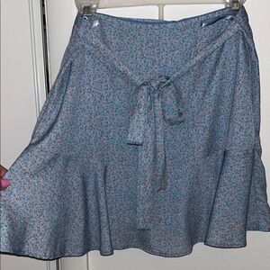 She + Sky Blue Floral A-Line Skirt